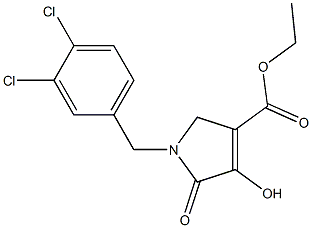 1-(3,4-ジクロロベンジル)-2,5-ジヒドロ-4-ヒドロキシ-5-オキソ-1H-ピロール-3-カルボン酸エチル 化学構造式