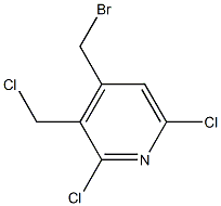 2,6-Dichloro-3-(chloromethyl)-4-(bromomethyl)pyridine Struktur