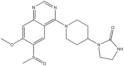 1-[1-(6-Methylsulfinyl-7-methoxyquinazolin-4-yl)-4-piperidinyl]imidazolidin-2-one,,结构式