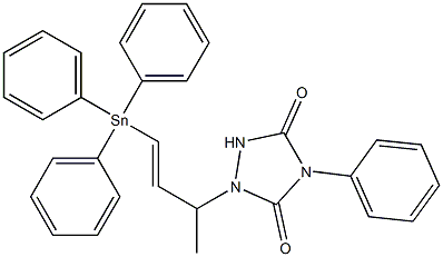 4-フェニル-1-[1-メチル-3-(トリフェニルスタンニル)アリル]-1,2,4-トリアゾリジン-3,5-ジオン 化学構造式