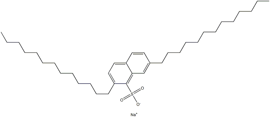 2,7-ジトリデシル-1-ナフタレンスルホン酸ナトリウム 化学構造式