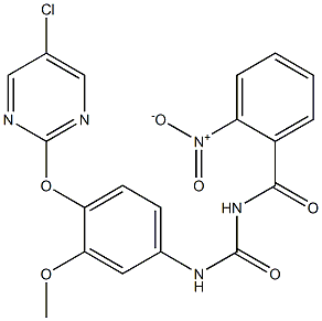 1-(2-ニトロベンゾイル)-3-[4-[(5-クロロ-2-ピリミジニル)オキシ]-3-メトキシフェニル]尿素 化学構造式