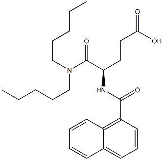 (R)-4-(1-ナフトイルアミノ)-5-オキソ-5-ジペンチルアミノ吉草酸 化学構造式