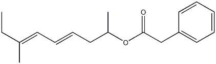 Phenylacetic acid 1,6-dimethyl-3,5-octadienyl ester Structure