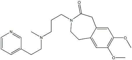 2,3-Dihydro-7,8-dimethoxy-3-[3-[N-[2-(3-pyridinyl)ethyl]-N-methylamino]propyl]-1H-3-benzazepin-4(5H)-one,,结构式