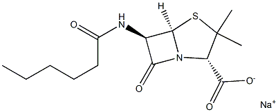 6-(Hexanoylamino)penicillanic acid sodium salt Structure