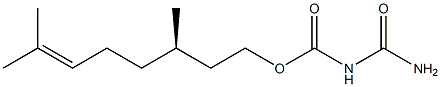 (+)-Allophanic acid (R)-3,7-dimethyl-6-octene-1-yl ester,,结构式