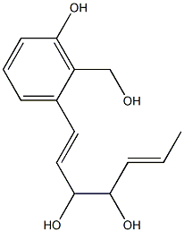 2-(3,4-Dihydroxy-1,5-heptadienyl)-6-hydroxybenzyl alcohol,,结构式