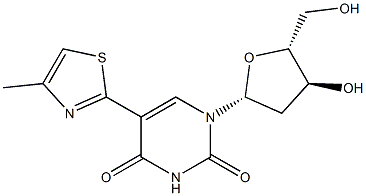 5-(4-Methyl-2-thiazolyl)-2'-deoxyuridine,,结构式