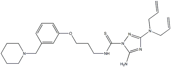 5-Amino-3-(diallylamino)-N-[3-[3-(piperidinomethyl)phenoxy]propyl]-1H-1,2,4-triazole-1-carbothioamide Structure