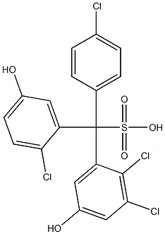 (4-Chlorophenyl)(2-chloro-5-hydroxyphenyl)(2,3-dichloro-5-hydroxyphenyl)methanesulfonic acid 结构式