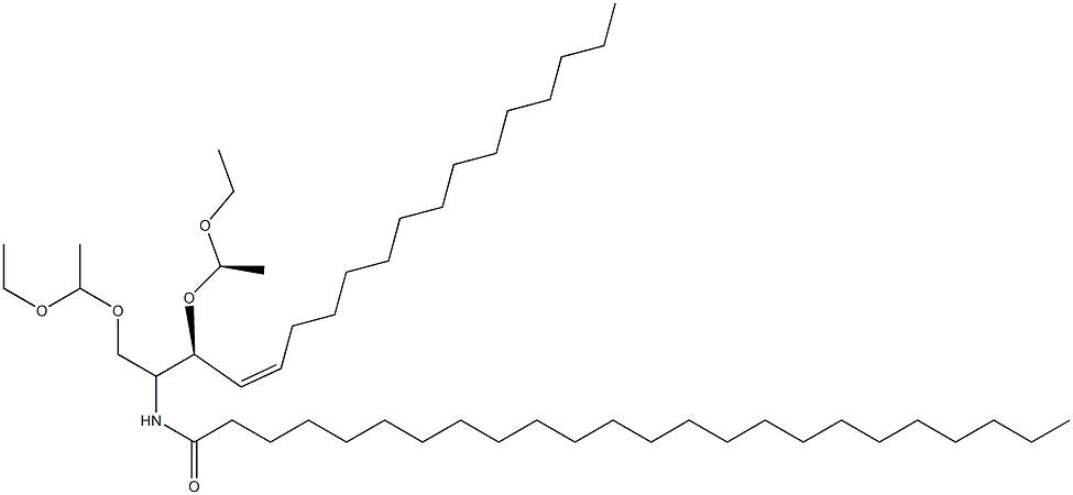 N-[(1R,2S,3Z)-1-[(1-Ethoxyethoxy)methyl]-2-(1-ethoxyethoxy)-3-heptadecenyl]tetracosanamide 结构式