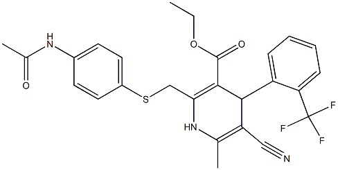 5-Cyano-1,4-dihydro-6-methyl-2-[(4-acetylaminophenylthio)methyl]-4-(2-trifluoromethylphenyl)pyridine-3-carboxylic acid ethyl ester