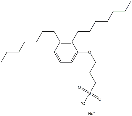 3-(2,3-Diheptylphenoxy)propane-1-sulfonic acid sodium salt Struktur