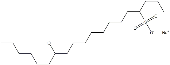 13-Hydroxynonadecane-4-sulfonic acid sodium salt 结构式