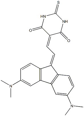 5-[2-[3,6-Bis(dimethylamino)-9H-fluoren-9-ylidene]ethylidene]-1,2-dihydro-2-thioxopyrimidine-4,6(3H,5H)-dione,,结构式
