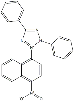 2,5-Diphenyl-3-(4-nitro-1-naphtyl)-2H-tetrazol-3-ium Struktur