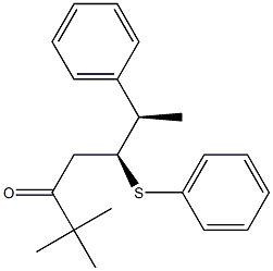 (5S,6R)-2,2-Dimethyl-6-phenyl-5-phenylthio-3-heptanone,,结构式