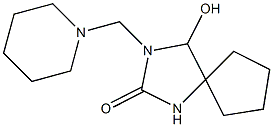 3-Piperidinomethyl-4-hydroxy-2-oxo-1,3-diazaspiro[4.4]nonane 结构式