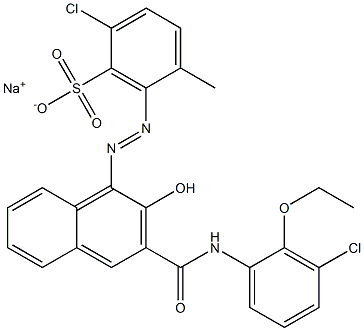 2-Chloro-5-methyl-6-[[3-[[(3-chloro-2-ethoxyphenyl)amino]carbonyl]-2-hydroxy-1-naphtyl]azo]benzenesulfonic acid sodium salt