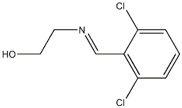 2-(2,6-ジクロロベンジリデン)アミノエタノール 化学構造式
