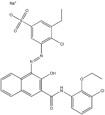  4-Chloro-3-ethyl-5-[[3-[[(3-chloro-2-ethoxyphenyl)amino]carbonyl]-2-hydroxy-1-naphtyl]azo]benzenesulfonic acid sodium salt