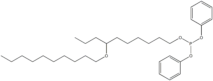 Phosphorous acid 7-(decyloxy)decyldiphenyl ester Structure