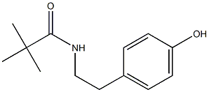 N-(4-ヒドロキシフェネチル)-2,2-ジメチルプロパンアミド 化学構造式