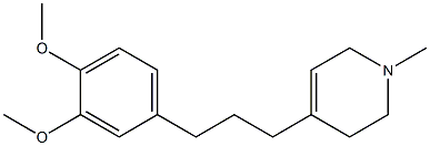1,2,3,6-テトラヒドロ-1-メチル-4-[3-(3,4-ジメトキシフェニル)プロピル]ピリジン 化学構造式