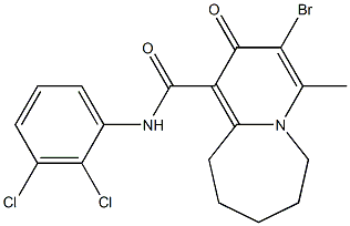2,6,7,8,9,10-ヘキサヒドロ-3-ブロモ-4-メチル-2-オキソ-N-(2,3-ジクロロフェニル)ピリド[1,2-a]アゼピン-1-カルボアミド 化学構造式