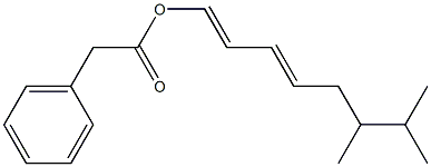 Phenylacetic acid 6,7-dimethyl-1,3-octadienyl ester Structure