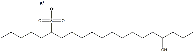 17-Hydroxyicosane-6-sulfonic acid potassium salt 结构式