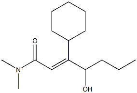 (E)-3-(1-Hydroxybutyl)-3-cyclohexyl-N,N-dimethylpropenamide,,结构式