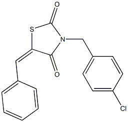 5-(ベンジリデン)-3-(4-クロロベンジル)チアゾリジン-2,4-ジオン 化学構造式