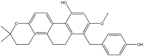 3,4,5,6-Tetrahydro-7-(4-hydroxybenzyl)-8-methoxy-2,2-dimethyl-2H-phenanthro[2,1-b]pyran-10-ol Struktur