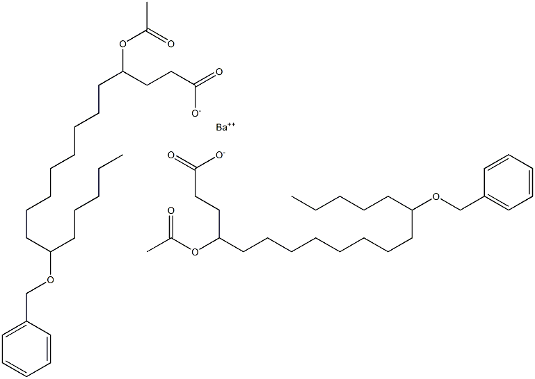 Bis(13-benzyloxy-4-acetyloxystearic acid)barium salt,,结构式