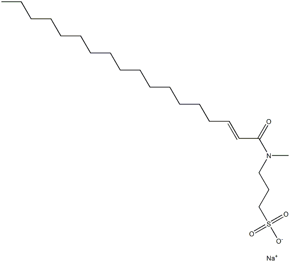 3-[N-(2-オクタデセノイル)-N-メチルアミノ]-1-プロパンスルホン酸ナトリウム 化学構造式