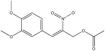 Acetic acid 2-nitro-3-[3,4-dimethoxyphenyl]-2-propenyl ester Structure