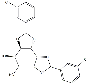 3-O,4-O:5-O,6-O-Bis(3-chlorobenzylidene)-D-glucitol Structure