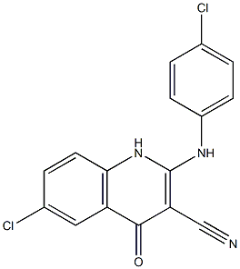 1,4-Dihydro-6-chloro-2-(4-chlorophenylamino)-4-oxoquinoline-3-carbonitrile Structure