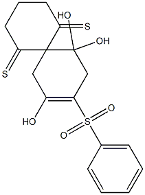 3-(Phenylsulfonyl)-7,11-dithia-1-oxa-2,5,5-trimethylspiro[5.5]undec-2-ene Structure