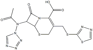 8-Oxo-7-(1H-tetrazol-1-ylacetylamino)-3-(1,3,4-thiadiazol-2-ylthiomethyl)-5-thia-1-azabicyclo[4.2.0]oct-2-ene-2-carboxylic acid