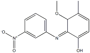 2-(3-ニトロフェニルイミノ)メチル-3-メトキシフェノール 化学構造式