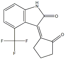 4-トリフルオロメチル-2,3-ジヒドロ-3-(2-オキソシクロペンチリデン)-1H-インドール-2-オン 化学構造式