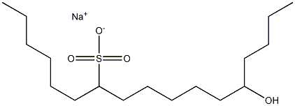 13-Hydroxyheptadecane-7-sulfonic acid sodium salt Structure