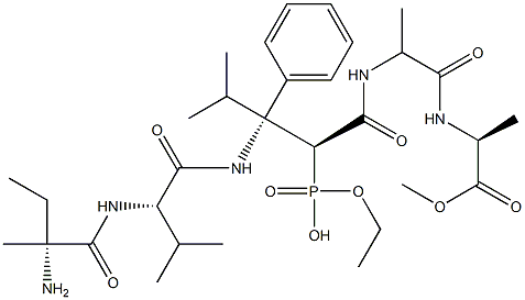  [(2R)-2-[N-(L-Isovalyl)valyl]amino-3-methylbutyl]phosphonic acid (1S)-2-phenyl-1-[[(1S)-1-methyl-2-oxo-2-[[(1S)-1-methoxycarbonylethyl]amino]ethyl]carbamoyl]ethyl ester