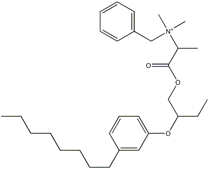 N,N-Dimethyl-N-benzyl-N-[1-[[2-(3-octylphenyloxy)butyl]oxycarbonyl]ethyl]aminium Structure