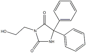 5,5-ジフェニル-3-(2-ヒドロキシエチル)ヒダントイン 化学構造式