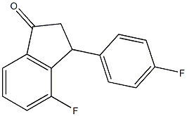 2,3-ジヒドロ-4-フルオロ-3-(4-フルオロフェニル)-1H-インデン-1-オン 化学構造式