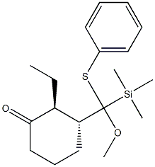 (2S,3R)-2-エチル-3-[メトキシ(フェニルチオ)(トリメチルシリル)メチル]シクロヘキサノン 化学構造式